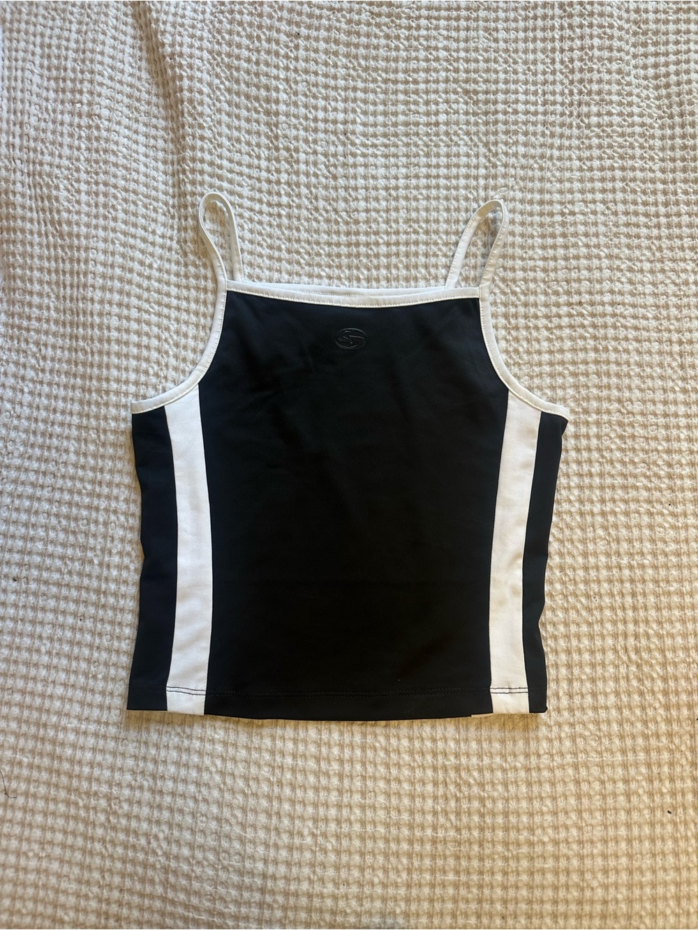 Black Tank Top with White Side Panels - Women